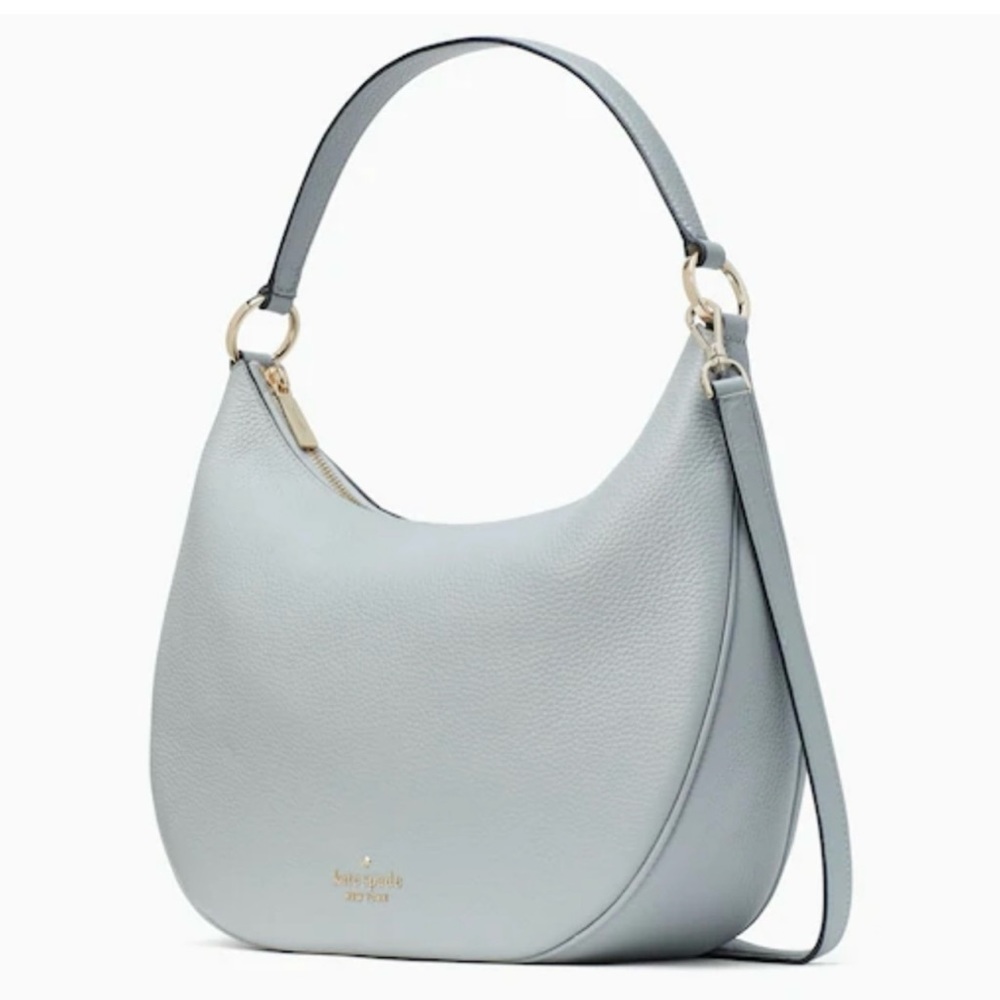 Kate Spade ♠️ Weston Pebbled Leather Shoulder Bag - Avalon Mist Blue